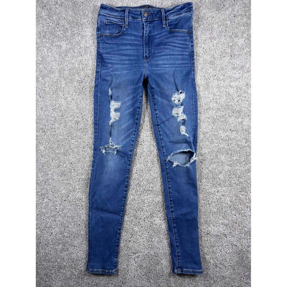 Abercrombie‎ & Fitch Simone High Rise Super Skinny Distressed Jeans Size 27
